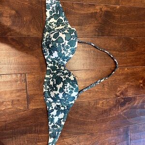 Tory Burch Green Floral Bikini Top